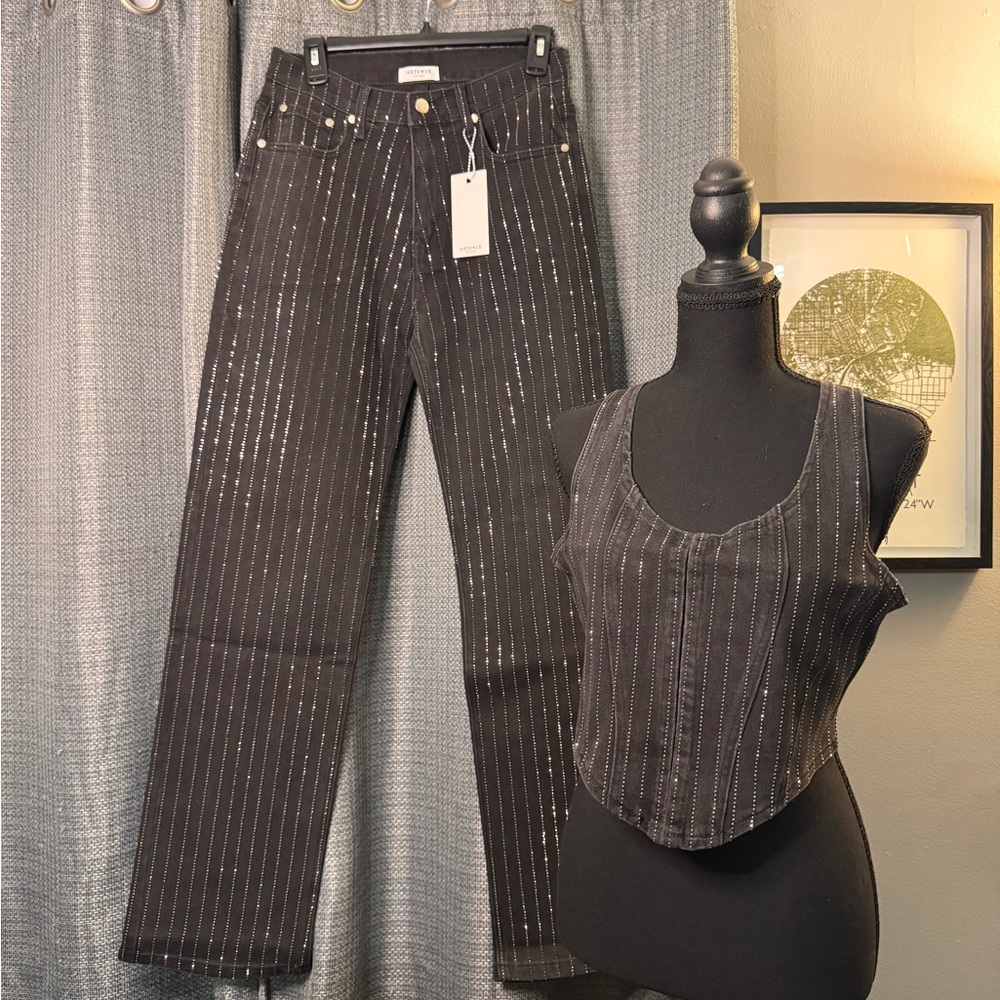 Artemis Vintage Black and Silver Denim 2pc Set